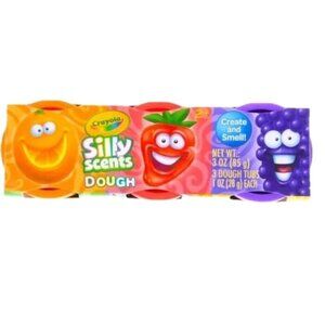 NEW Crayola Silly Scents Dough 2+ Orange/Red/Purple